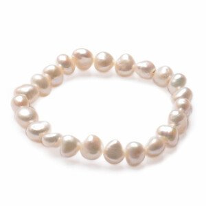 Dámský perlový náramek bílé perly 8 mm A Grade kvalita - obvod cca 16 až 20 cm