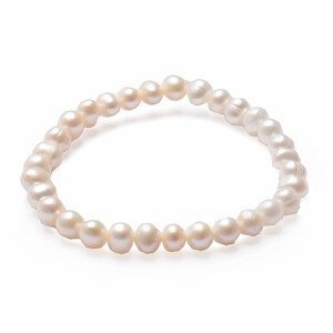 Dámský perlový náramek bílé perly 7 mm A Grade kvalita - obvod cca 16 až 22 cm