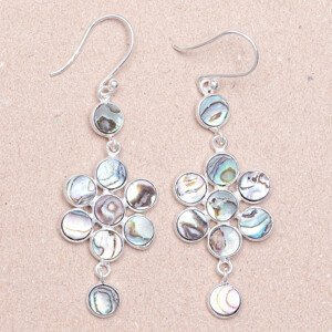 Paua abalon perleť náušnice stříbro Ag 925 12406 - 4 cm, 4 g