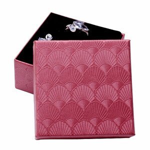 Papírová dárková krabička červená na prsteny a náušnice 7,5 x 7,5 cm - 7,5 x 7,5 x 3,5 cm