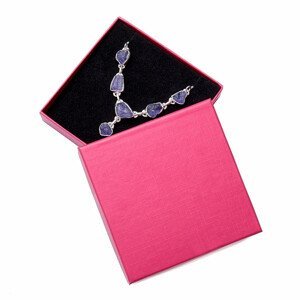 Papírová dárková krabička červená na prsteny a náušnice 9,5 x 9,5 cm - 9,5 x 9,5 x 2 cm