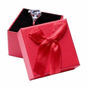 Papírová dárková krabička červená na prsteny 5 x 5 cm - 5 x 5 x 3,5 cm