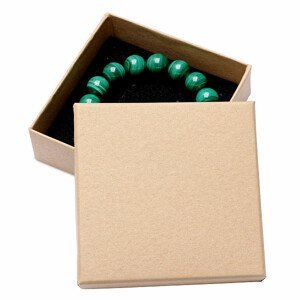 Papírová dárková krabička hnědá na prsteny a náušnice 9 x 9 cm - 9 x 9 x 3 cm