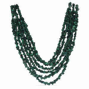 Malachit náhrdelník sekaný pětiřadý - cca 75 cm