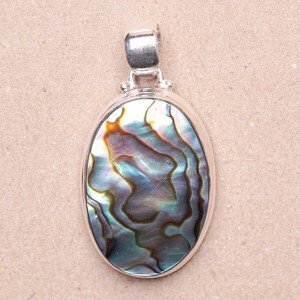 Paua abalon perleť přívěsek stříbro Ag 925 96730 - 2,8 cm, 5,9 g