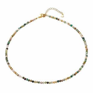 Achát indický náhrdelník z korálků - délka cca 40 cm