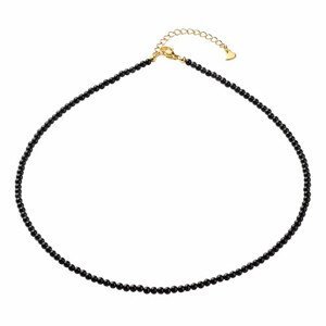 Achát černý náhrdelník z korálků - délka cca 40 cm