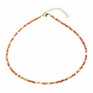 Karneol náhrdelník z korálků - délka cca 40 cm