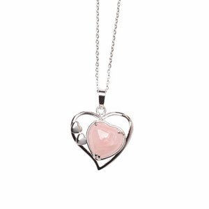 Růženín srdce náhrdelník z nerez oceli - délka cca 45 cm