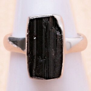 Turmalín skoryl prsten stříbro Ag 925 LOT117 - 53 mm (US 6,5), 5 g