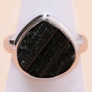 Turmalín skoryl prsten stříbro Ag 925 LOT127 - 59 mm (US 9), 6,6 g