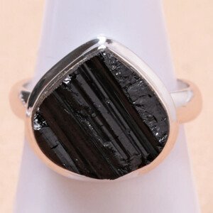 Turmalín skoryl prsten stříbro Ag 925 LOT133 - 58 mm (US 8,5), 6,6 g