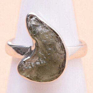 Vltavín prsten stříbro Ag 925 R108 - 54 mm (US 7), 3,7 g