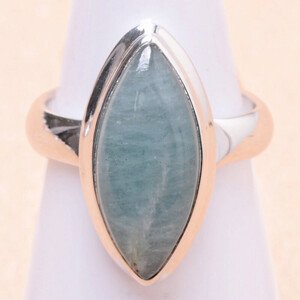 Akvamarín prsten stříbro Ag 925 LOT23 - 53 mm (US 6,5), 5,6 g