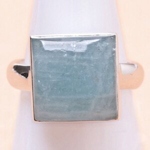 Akvamarín prsten stříbro Ag 925 LOT35 - 54 mm (US 7), 5,2 g