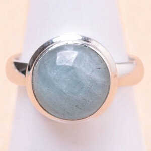 Akvamarín prsten stříbro Ag 925 LOT45 - 58 mm (US 18,5) 5,4 g