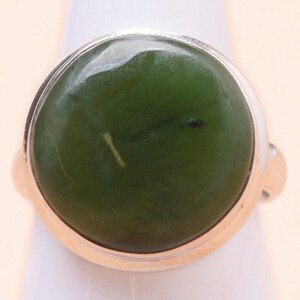 Jadeit nefrit prsten stříbro Ag 925 LOT37 - 59 mm (US 9), 7,3 g