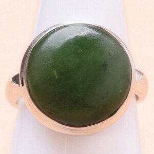 Jadeit nefrit prsten stříbro Ag 925 LOT41 - 58 mm (US 8,5), 6,6 g