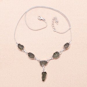 Vltavín náhrdelník stříbro Ag 925 N30 - 42,5 - 45,5 cm, 7,6 g