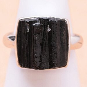 Turmalín skoryl prsten stříbro Ag 925 LOT53 - 58 mm (US 8,5), 6,3 g