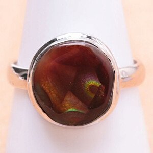 Achát mexický ohnivý prsten stříbro Ag 925 LOT1 - 58 mm (US 8,5), 4,6 g