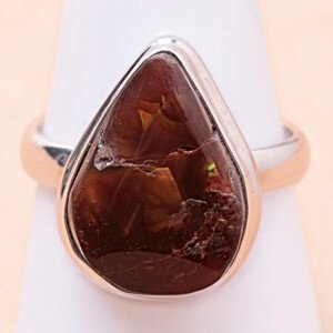 Achát mexický ohnivý prsten stříbro Ag 925 LOT9 - 59 mm (US 9), 5,8 g
