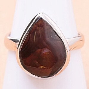Achát mexický ohnivý prsten stříbro Ag 925 LOT16 - 59 mm (US 9), 5,1 g