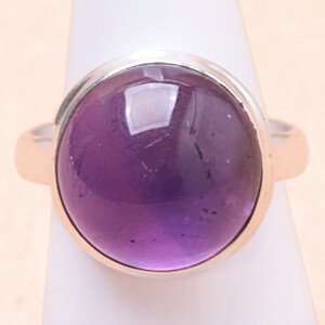 Ametyst prsten stříbro Ag 925 LOT26 - 58 mm (US 8,5), 6,4 g