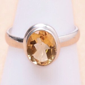 Citrín prsten stříbro Ag 925 54763 - 55 mm (US 7,5), 3,5 g