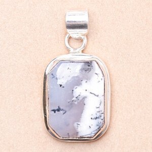Opál dendritický přívěsek stříbro Ag 925 44102 - 2,7 cm, 6,4 g