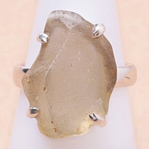 Libyjské pouštní sklo prsten stříbro Ag 925 26909 - 54 mm (US 7), 5,5 g