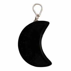 Obsidián černý přívěsek půlměsíc - cca 2,8 cm