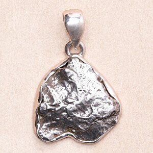 Meteorit Campo del Cielo přívěsek stříbro Ag 925 P2137 - 2,2 cm, 8 g