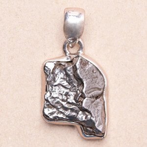Meteorit Campo del Cielo přívěsek stříbro Ag 925 P2142 - 1,9 cm, 7,3 g