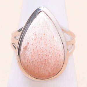 Skolecit lososový prsten stříbro Ag 925 R423 - 54 mm (US 7), 7,4 g