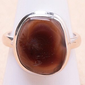 Achát mexický ohnivý prsten stříbro Ag 925 R553 - 62 mm (US 10), 7,1 g