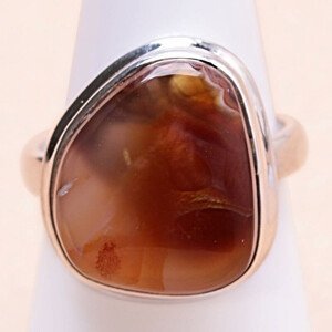 Achát mexický ohnivý prsten stříbro Ag 925 R569 - 57 mm (US 8), 7,2 g