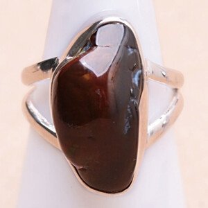 Achát mexický ohnivý prsten stříbro Ag 925 R418 - 54 mm (US 7), 6 g