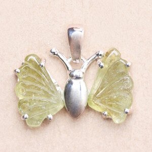 Turmalín motýl přívěsek stříbro Ag 925 LOT16 - 1,3 cm, 2,2 g