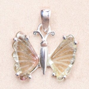 Turmalín motýl přívěsek stříbro Ag 925 LOT18 - 1,2 cm, 1,7 g