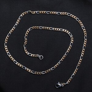 Řetízek figaro styl nerezová ocel v barvě stříbra a zlata 45,5 cm - cca 45,5 cm