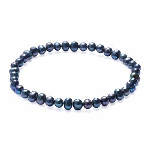 Dámský perlový náramek černé perly 5 mm - obvod cca 16 až 22 cm