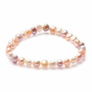Náramek z barevných perel elastický - obvod cca 18 až 23 cm