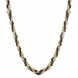 Citrín a záhněda náhrdelník pletený A kvalita - cca 75 - 80 cm
