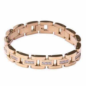 Náramek Watch band styl nerezová ocel barva zlata 23,5 cm - obvod cca 23,5 cm