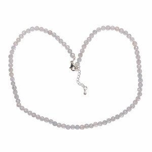 Topaz bílý broušený náhrdelník 4 mm - délka cca 40,5 cm
