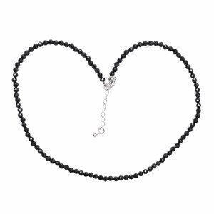 Spinel černý broušený náhrdelník 3,3 mm - délka cca 40,5 cm