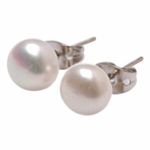 Perla bílá náušnice pecky - cca 8 mm
