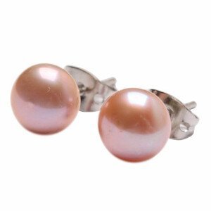 Perla švestková náušnice pecky - cca 8 mm