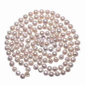 Exkluzivní dámský perlový náhrdelník z bílých perel 158 cm - délka cca 158 cm